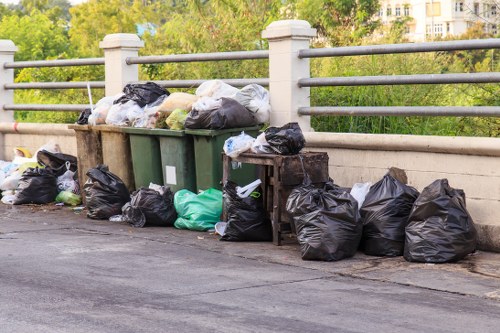 Properly sorted household waste ready for pick-up in Enfield Lock