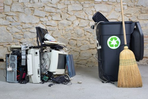 Residents sorting their rubbish for collection