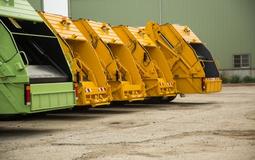 Prepared rubbish bins ready for collection