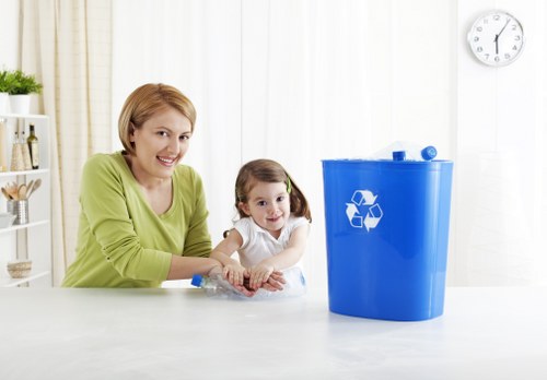 Recycling bins in Ratcliff neighborhood