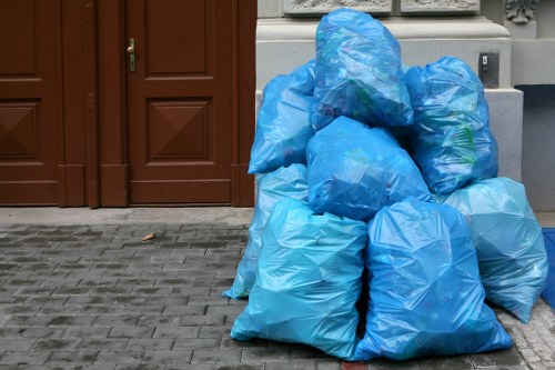 Residents sorting recyclables in Selsdon