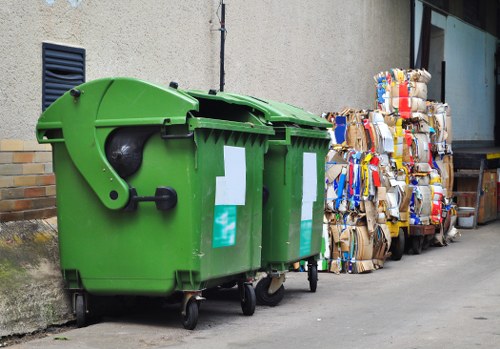 Waste collection trucks preparing for collection day