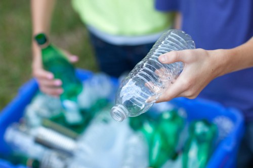 Recycling bins for paper and plastics